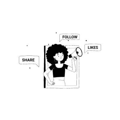 Ilustración de marketing en redes sociales